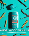 Tom's of Maine Sandalwood Vanilla Aluminum Free Natural Deodorant For Women & Men | Goes on Clear | Odor & Wetness Protection | Naturally Derived and Moisture-Locking Ingredients | 3.25 oz (2 Pack)