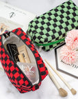 Pazimiik checkered makeup bag for