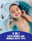 Superhero Boys Bath Bombs with Surprise Hero Toys Inside (12 Pack) - Large Bubble Bomb, Fruity Scents, Relaxing Aromas - Ideal Birthday Gift for Kids by Two Sisters