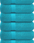 Infinitee Xclusives Teal Hand Towels for Bathroom - Set of 6 (16x28 inches) 600 GSM, 100% Cotton Ultra Soft, Quick Drying, Hotel Quality Hand Towel Set (Serene Teal)
