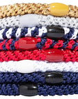L. Erickson Grab & Go Ponytail Holders, Americana, Set of Eight - Exceptionally Secure with Gentle Hold