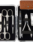 3 Swords Germany - brand quality 7 piece manicure pedicure grooming kit set for professional finger & toe nail care scissors clipper fashion leather case in gift box, Made by 3 Swords Germany (6301)