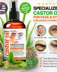 Organic Castor Oil For Face Moisturizer, Eyes, Eyelashes, Eyebrows, Wrinkles with Jojoba, Rosehip, Grapeseed, Squalane, Palmarosa, Bergamot and Vitamin E for Gentle Skin, Men & Women 1oz