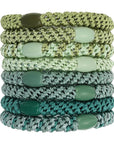 L. Erickson Grab & Go Ponytail Holders - Set of Eight, Aloe