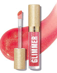 REVLON Super Lustrous Glimmer Gloss, Non-Sticky Lip Gloss, High-Shine Finish, Plant-Based Glitter, 007 Haute Honey, 0.13 fl oz