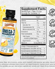 Barlean's Mango Peach Omega 3 Fish Oil Liquid Supplement with Vitamin D, 1080mg EPA & DHA Fatty Acid, Smoothie Flavored & Burpless for Brain, Joint, & Heart Health, 8 oz