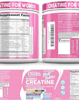 Creatine for Women | Creatine Monohydrate + BCAA Powder Myo-Inositol Collagen Biotin Hyaluronic Acid Folate L Glutamine Vitamin D3 Iron Zinc D-Chiro-Maca Digestion Shelf Builder by Clean Nutra