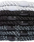 L. Erickson Grab & Go Pony - Grey Metallic - 8 Pack Ponytail Holder Hair Ties