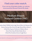 eSalon Permanent Hair Color & Hair Dye Complete Kit - Medium Brown Natural Golden - Personal Colorist Kit for Up To 100% Gray Coverage for All Hair Types - Professional-Grade Ammonia-Free Hair Dye