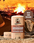Dr. Squatch Natural Deodorant for Men - Odor-Squatching Aluminum Free - Maverick Musk (2.65 oz, 3-Pack)
