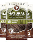 Clairol Natural Instincts Semi-Permanent Hair Dye for Men, M11 Medium Brown Hair Color, Pack of 3