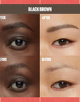 Maybelline Build-A-Brow 2-in-1 Brow Pen and Sealing Eyebrow Gel, Eyebrow Makeup for Real-Looking, Fuller Brows, Black Brown, 1 Count