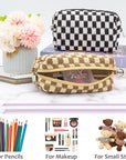 Pazimiik checkered makeup bag for
