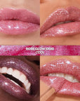 REVLON Super Lustrous Glimmer Gloss, Non-Sticky Lip Gloss, High-Shine Finish, Plant-Based Glitter, 008 Rose Glow, 0.13 fl oz