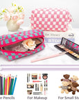 Pazimiik checkered makeup bag for