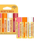 Burt's Bees Lip Balm - Pink Grapefruit, Mango, Coconut & Pear, and Pomegranate Pack, Lip Moisturizer With Beeswax, Tint-Free, Natural Origin Conditioning Treatment, 4 Tubes, 0.15 oz.