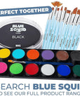 Blue Squid PRO Face Paint - Professional Water Based Single Cake Facepaint & Body Paints - SFX Makeup, Kids Adults Face Painting for Costume, Halloween, Cosplay - Classic Black 90g / 3oz