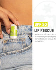 Raw Elements Organic Outdoor Sunscreen Lip Balm Rescue - SPF 30, UVA-UVB Protection, Reef-Safe, Non-Nano Zinc, Water Resistant, 0.15 oz (Pack of 1)