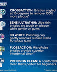 Oral-B CrossAction Toothbrush Heads Pack of 8 Replacement Refills for Electric Rechargeable Toothbrush, Mailbox Sized Pack