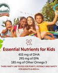Barlean's Omega Pals Lipsmackin' Citrus Flavored Omega-3 for Kids, Yummy Children's Liquid Fish Oil Supplement with 750 mg of EPA & DHA for Brain & Eye Health, 8 oz