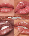 REVLON Super Lustrous Glimmer Gloss Gift Set, 3-Piece, Non-Sticky Lip Makeup, Plant-Based Glitter, High-Shine Finish, 008 Rose Glow, 005 Glazed Almond 001 Diamond Drama