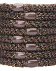L. Erickson Grab & Go Pony - Metallic Espresso - 8 Pack Ponytail Holder Hair Ties