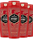 Old Spice Refreshing Body Wash for Men, 3X Defense, 24/7 Shower Fresh with Long Lasting Scent, Red Collection, Swagger with Cedarwood Scent, 16 oz (Pack of 4)