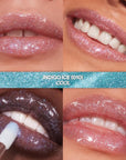 REVLON Super Lustrous Glimmer Gloss, Hydrating Lip Makeup, Non-Sticky, High-Shine Finish, Plant-Based Glitter, 010 Indigo Ice, 0.13 fl oz