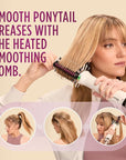 Shark HT202 SmoothStyle Heated Comb + Blow Dryer Brush, Dual Mode, for All Hair Types, Silk