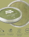 Blue Squid Face Paint Water Based Single Cake Professional Face Paint & Body Paint - Water Activated, Kids Adults Face Painting for Costume, Halloween Makeup, Cosplay - Metallic Bronze Face Paint 30g