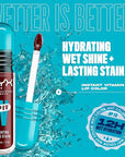 NYX PROFESSIONAL MAKEUP Lip IV Hydrating Glossy Lip Stain with 12HR Hydration - Water Bout Wine (Red)