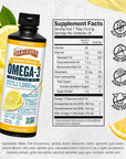 Barlean's Lemon Crème Omega 3 Fish Oil Liquid Supplement, 1080mg of Omega 3 EPA & DHA Fatty Acid, Smoothie Flavored & Burpless for Brain, Joint, & Heart Health, 16 oz