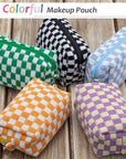 Pazimiik checkered makeup bag for