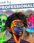Blue Squid Face Paint Water Based Single Cake Professional Face Paint & Body Paint - Water Activated, Kids Adults Face Painting for Costume, Halloween Makeup, Cosplay - Classic Black Face Paint 30g