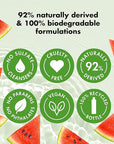 Love Beauty and Planet Plant-Based Body Wash Hydrate and Restore Skin Watermelon and Hyaluronic Acid Made with Plant-Based Cleansers and Skin Care Ingredients, 100% Biodegradable 20 fl oz