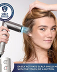 Shark FlexFusion Hair Dryer with Fusion Hair Brush, Ceramic Air Styler with Auto-Wrap Hair Curlers & Concentrator, Ceramic Plates, Metallic Mist HD641