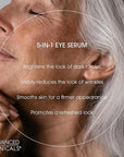 Advanced Clinicals 5-in-1 Eye Serum | Multi-Benefit Visible Anti Aging Under Eye Serum Face Moisturizer Reduces Appearance Of Dark Circles, Puffy Eyes, Crows Feet, Wrinkles, & Fine Lines, 2 Fl Oz