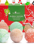 Christmas Bath Bombs for Kids with Surprise Toys Inside (6 Pack) - Holiday Gifts and Stocking Stuffers for Boys and Girls - Bubble Treats with Cheerful Scents, USA Made by Two Sisters