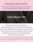 eSalon Permanent Hair Color & Hair Dye Kit - Dark Brown - Personal Colorist for Up To 100% Gray Coverage, All Hair Types - Professional-Grade Ammonia-Free Dye