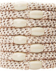L. Erickson Grab & Go Pony - Metallic Beige - 8 Pack Ponytail Holder Hair Ties
