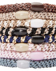 L. Erickson Grab & Go Pony - Sophisticated - 8 Pack Ponytail Holder Hair Ties - Mixed Colors