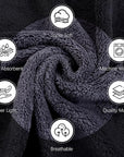 Cosy Family 6 Pack Ultra Soft Microfiber Absorbent Hand Towel, Silk Hemming Towels for Bathroom - Quick Drying - Perfect for Bath, Fitness, Gym, Shower, Hotel, and Spa - 16x28 Inch, Dark Grey