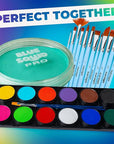 Blue Squid Face Paint Water Based Single Cake Professional Face & Body Paint - Water Activated, Kids Adults Face Painting for Costume, Halloween Makeup, Cosplay - UV Pastel Turquoise Face Paint 30g