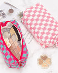 Pazimiik checkered makeup bag for