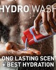 Old Spice Moisturizing Body Wash for Men, Hydro Wash, 2-in-1 Long Lasting Scent & Deep Hydration, 24/7 Shower Fresh, Smoother Swagger Scent, 16 oz (Pack of 4)