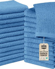 Utopia Towels 24 Pack Cotton Washcloths Set, 100% Ring Spun Cotton, Premium Quality Flannel Face Cloths, Highly Absorbent and Soft Feel Fingertip Towels, Electric Blue