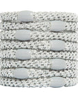 L. Erickson Grab & Go Pony - Metallic Silver - 8 Pack Ponytail Holder Hair Ties