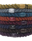 L. Erickson Grab & Go Pony - Fall Colors - 8 Pack Ponytail Holder Hair Ties - Dark Color Mix