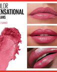 Maybelline Color Sensational Lipstick, Lip Makeup, Cream Finish, Hydrating Lipstick, Pink Sand, Pink ,1 Count
