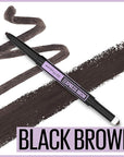 Maybelline Express Brow 2-In-1 Pencil and Powder Eyebrow Makeup, Black Brown, 1 Count